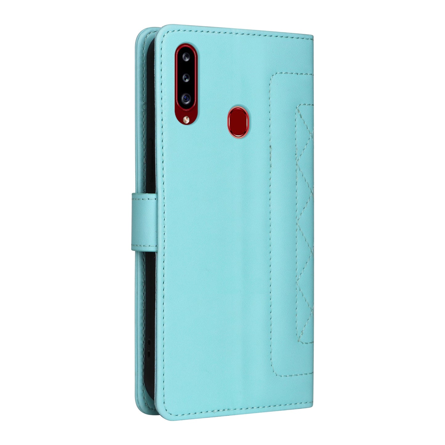 Samsung Galaxy A20s Diamond Lattice Leather Flip Phone Case - Durable and Convenient Holder with Precision Cutouts