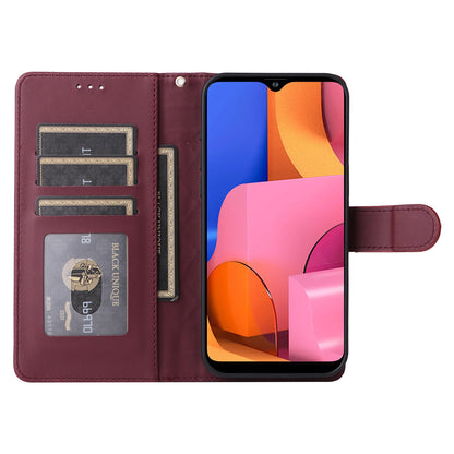 Samsung Galaxy A20s Diamond Lattice Leather Flip Phone Case - Durable and Convenient Holder with Precision Cutouts