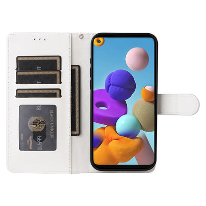Samsung Galaxy A21s Diamond Lattice Leather Flip Phone Case - Durable and Convenient Holder with Precision Cutouts