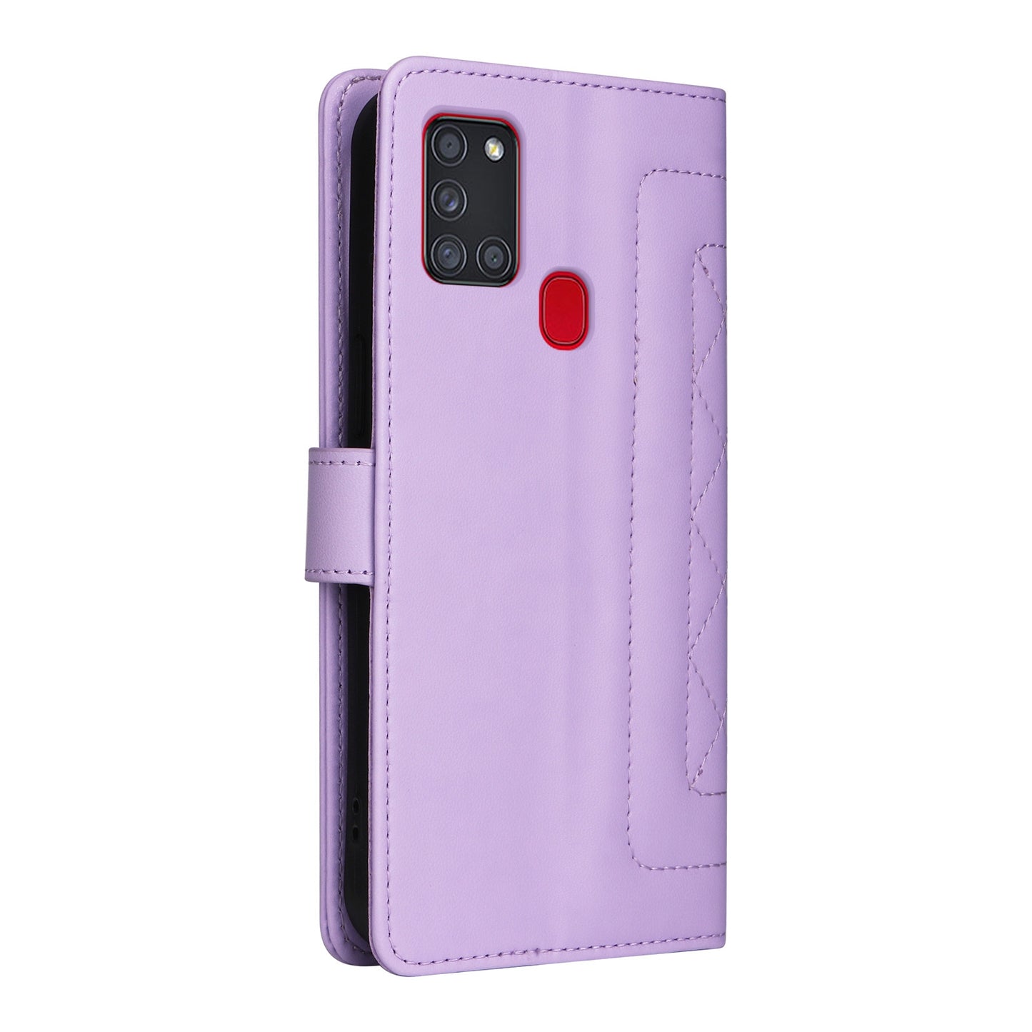 Samsung Galaxy A21s Diamond Lattice Leather Flip Phone Case - Durable and Convenient Holder with Precision Cutouts
