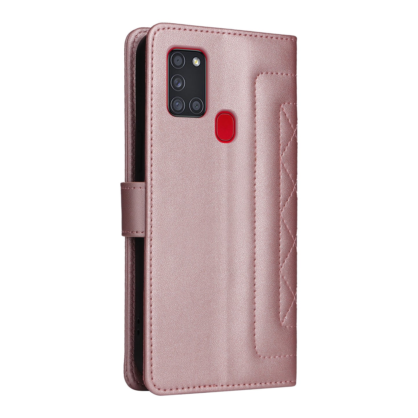 Samsung Galaxy A21s Diamond Lattice Leather Flip Phone Case - Durable and Convenient Holder with Precision Cutouts