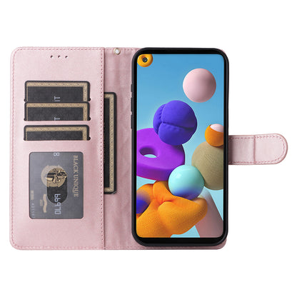 Samsung Galaxy A21s Diamond Lattice Leather Flip Phone Case - Durable and Convenient Holder with Precision Cutouts