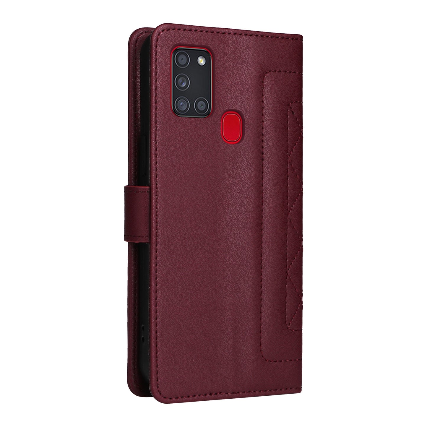 Samsung Galaxy A21s Diamond Lattice Leather Flip Phone Case - Durable and Convenient Holder with Precision Cutouts