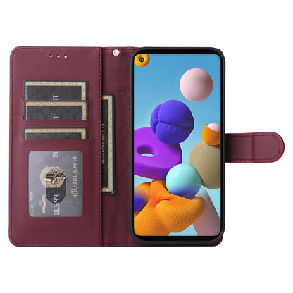 Samsung Galaxy A21s Diamond Lattice Leather Flip Phone Case - Durable and Convenient Holder with Precision Cutouts