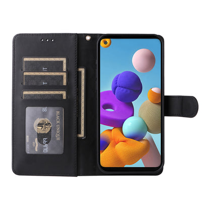 Samsung Galaxy A21s Diamond Lattice Leather Flip Phone Case - Durable and Convenient Holder with Precision Cutouts