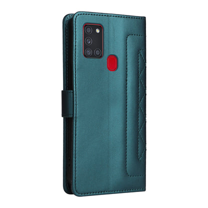 Samsung Galaxy A21s Diamond Lattice Leather Flip Phone Case - Durable and Convenient Holder with Precision Cutouts