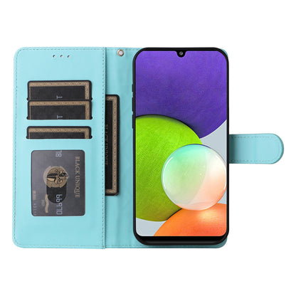 Samsung Galaxy A22 4G Diamond Lattice Leather Flip Phone Case - Durable and Convenient Holder with Precision Cutouts