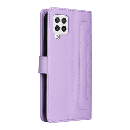 Samsung Galaxy A22 4G Diamond Lattice Leather Flip Phone Case - Durable and Convenient Holder with Precision Cutouts