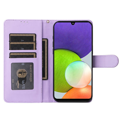 Samsung Galaxy A22 4G Diamond Lattice Leather Flip Phone Case - Durable and Convenient Holder with Precision Cutouts