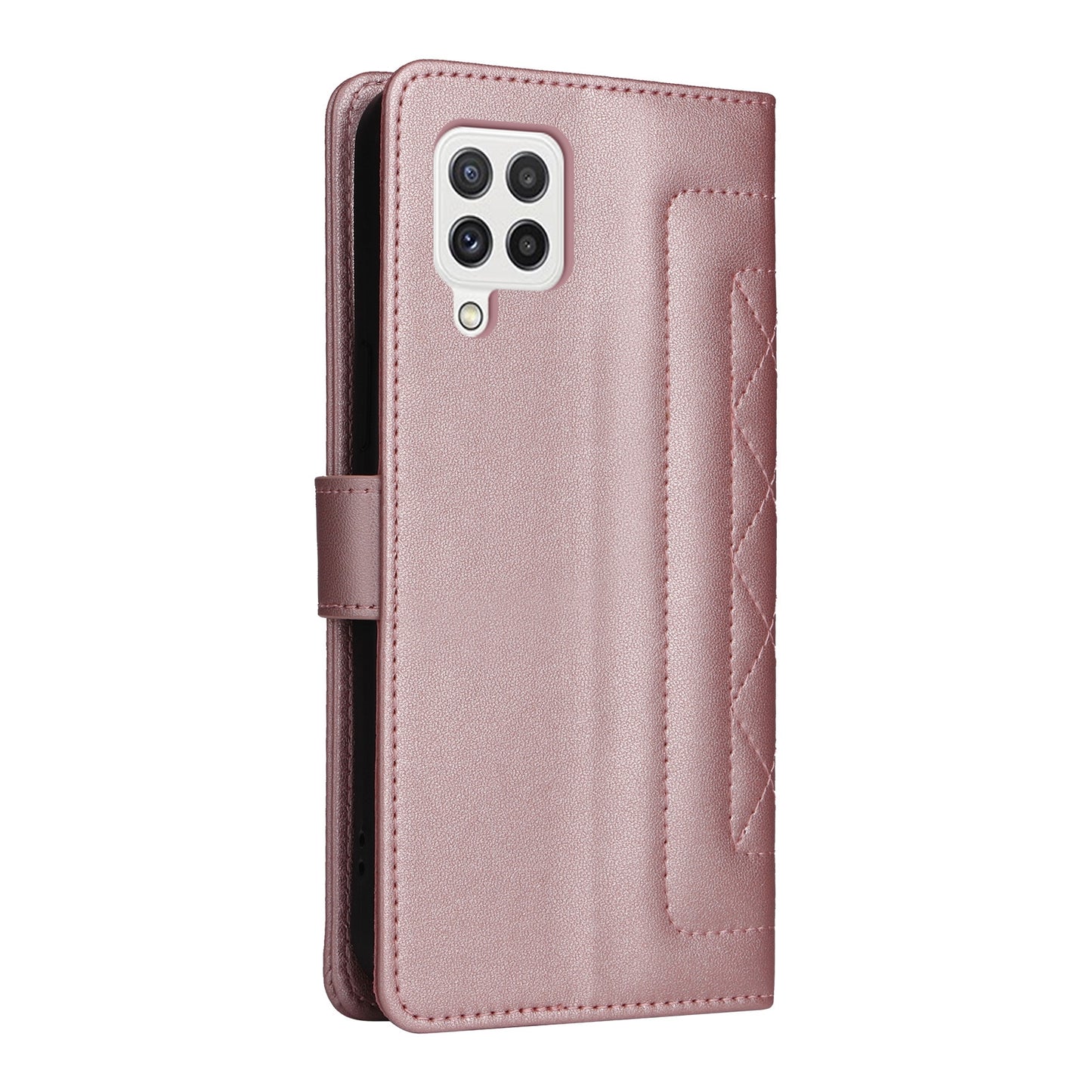 Samsung Galaxy A22 4G Diamond Lattice Leather Flip Phone Case - Durable and Convenient Holder with Precision Cutouts