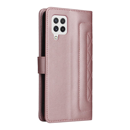 Samsung Galaxy A22 4G Diamond Lattice Leather Flip Phone Case - Durable and Convenient Holder with Precision Cutouts
