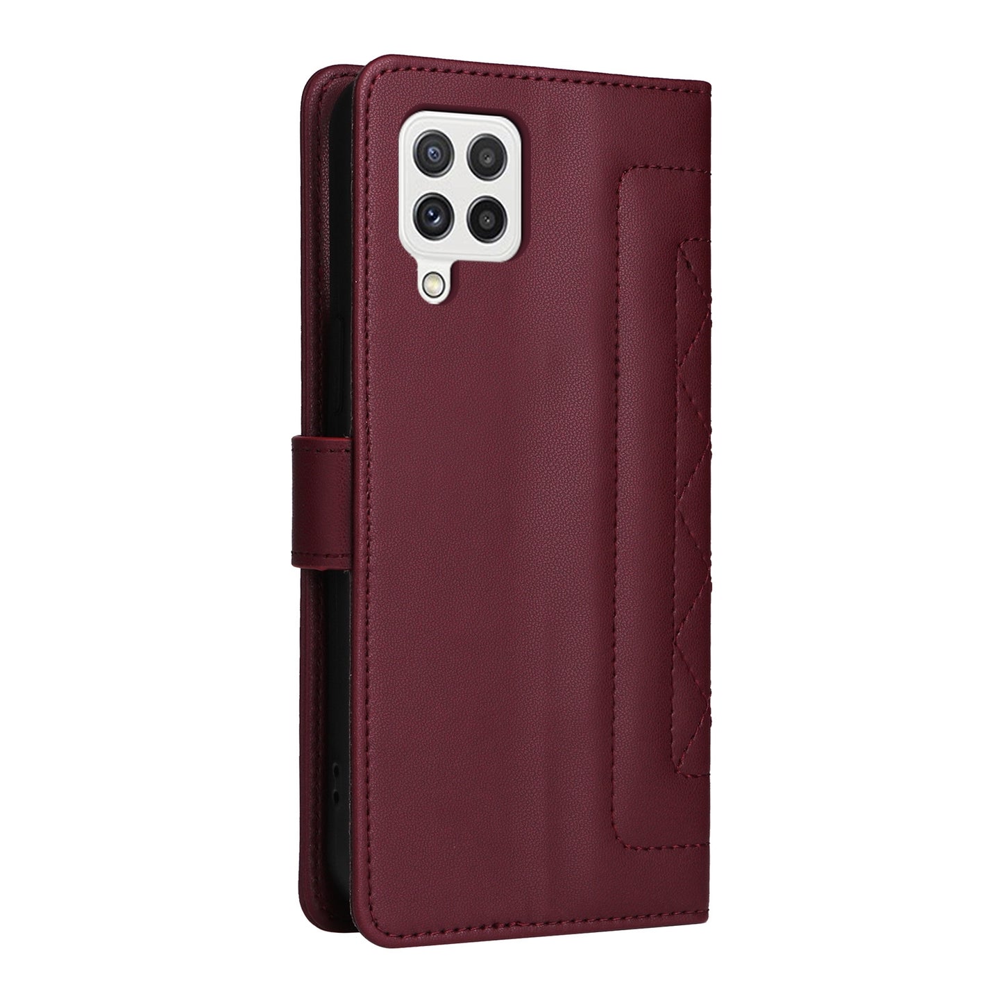 Samsung Galaxy A22 4G Diamond Lattice Leather Flip Phone Case - Durable and Convenient Holder with Precision Cutouts