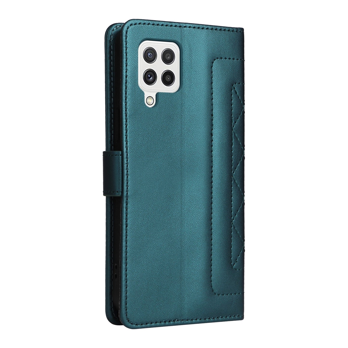 Samsung Galaxy A22 4G Diamond Lattice Leather Flip Phone Case - Durable and Convenient Holder with Precision Cutouts