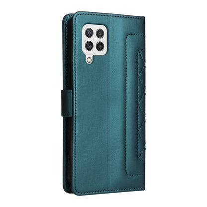 Samsung Galaxy A22 4G Diamond Lattice Leather Flip Phone Case - Durable and Convenient Holder with Precision Cutouts
