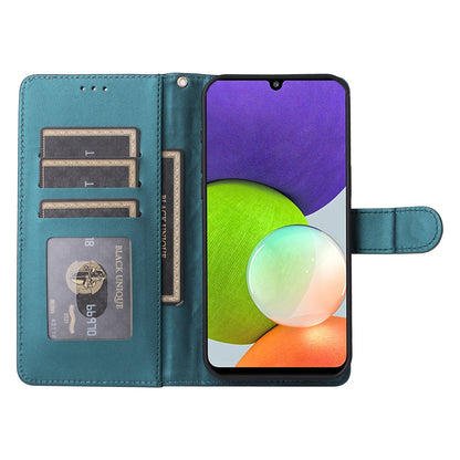 Samsung Galaxy A22 4G Diamond Lattice Leather Flip Phone Case - Durable and Convenient Holder with Precision Cutouts