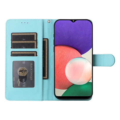 Samsung Galaxy A22 5G Diamond Lattice Leather Flip Phone Case - Durable and Convenient Holder with Precision Cutouts