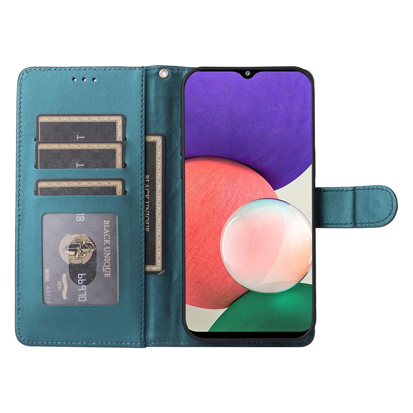 Samsung Galaxy A22 5G Diamond Lattice Leather Flip Phone Case - Durable and Convenient Holder with Precision Cutouts