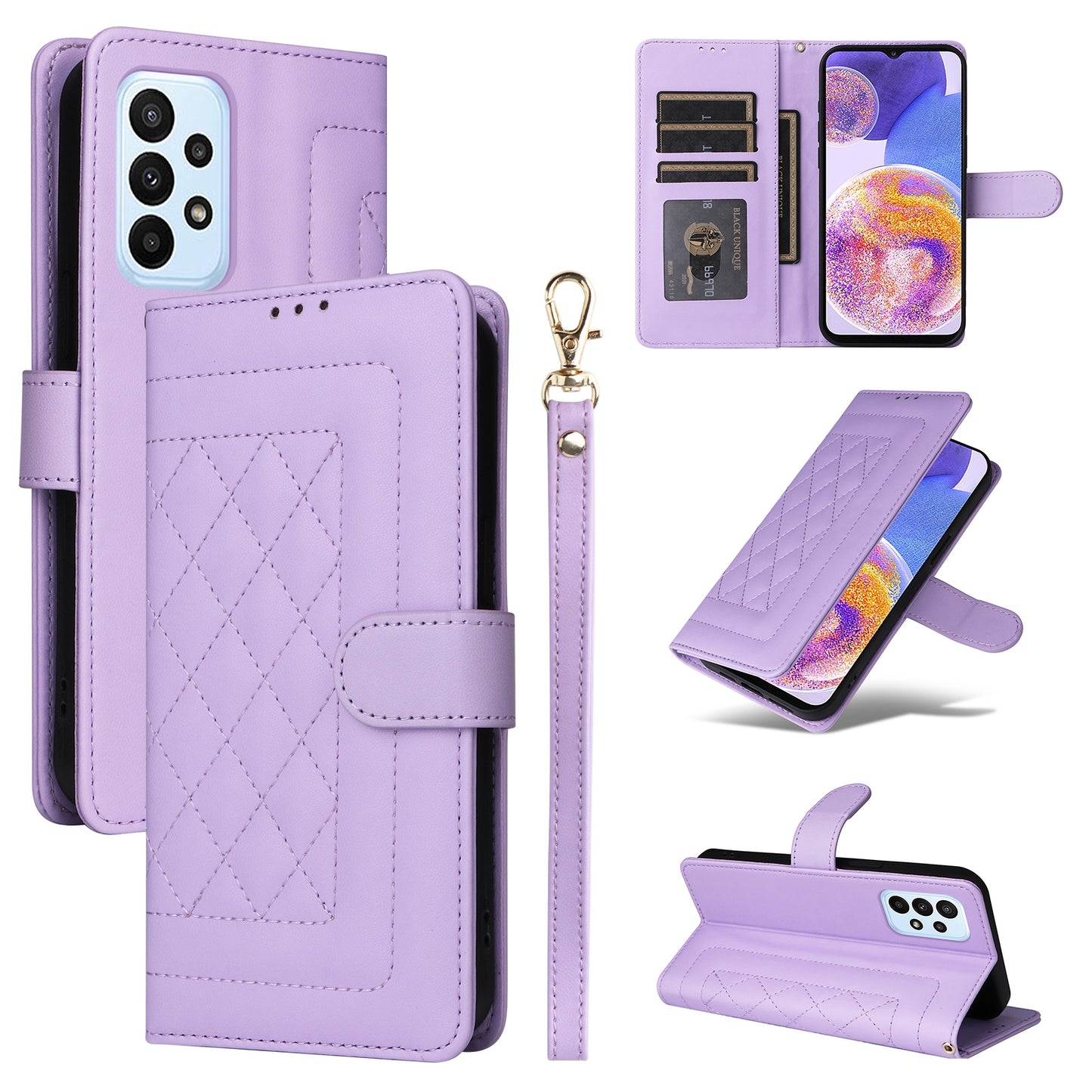 Samsung Galaxy A23 5G / 4G Diamond Lattice Leather Flip Phone Case - Durable and Convenient Holder with Precision Cutouts