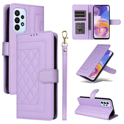 Samsung Galaxy A23 5G / 4G Diamond Lattice Leather Flip Phone Case - Durable and Convenient Holder with Precision Cutouts