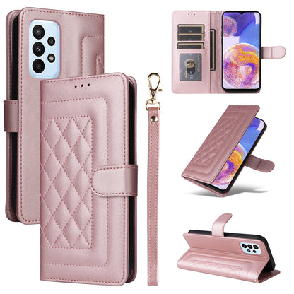 Samsung Galaxy A23 5G / 4G Diamond Lattice Leather Flip Phone Case - Durable and Convenient Holder with Precision Cutouts