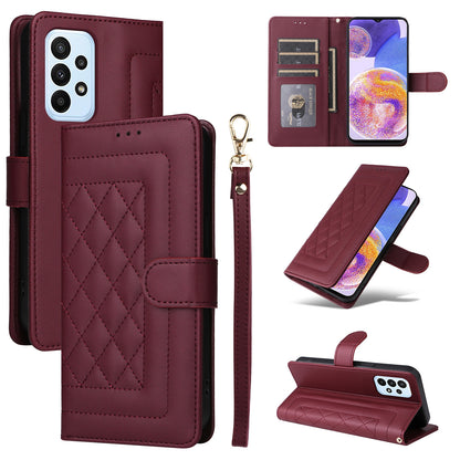 Samsung Galaxy A23 5G / 4G Diamond Lattice Leather Flip Phone Case - Durable and Convenient Holder with Precision Cutouts