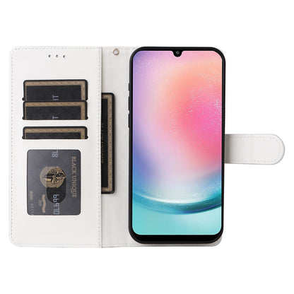 Samsung Galaxy A24 4G Diamond Lattice Leather Flip Phone Case - Durable and Convenient Holder with Precision Cutouts