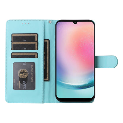 Samsung Galaxy A24 4G Diamond Lattice Leather Flip Phone Case - Durable and Convenient Holder with Precision Cutouts