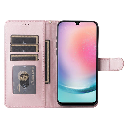 Samsung Galaxy A24 4G Diamond Lattice Leather Flip Phone Case - Durable and Convenient Holder with Precision Cutouts