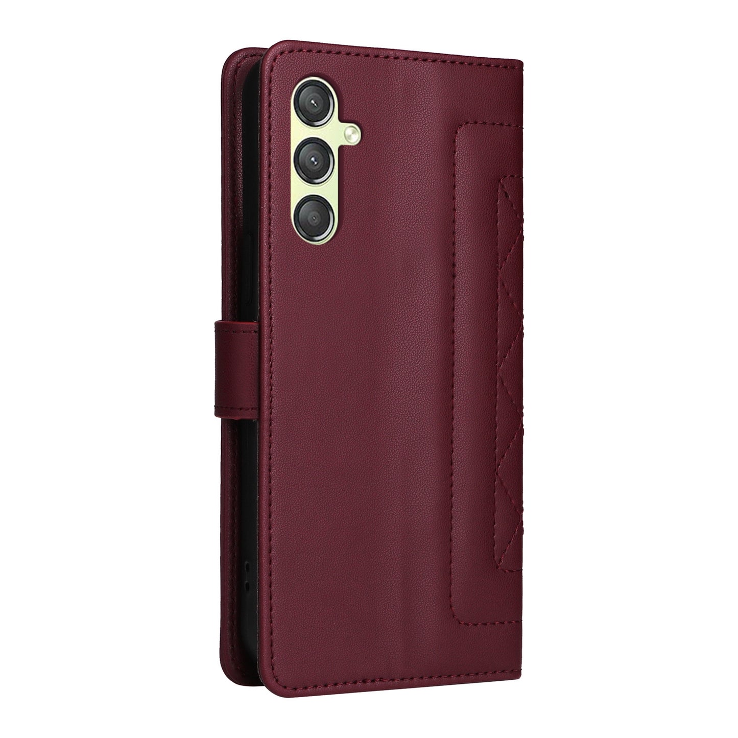 Samsung Galaxy A24 4G Diamond Lattice Leather Flip Phone Case - Durable and Convenient Holder with Precision Cutouts