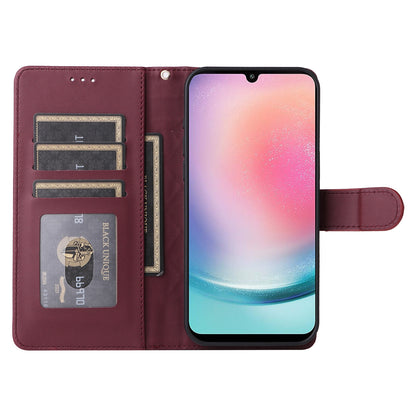 Samsung Galaxy A24 4G Diamond Lattice Leather Flip Phone Case - Durable and Convenient Holder with Precision Cutouts
