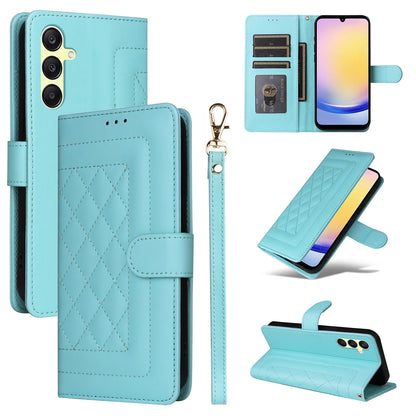 Samsung Galaxy A25 5G Diamond Lattice Leather Flip Phone Case - Durable and Convenient Holder with Precision Cutouts