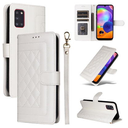 Samsung Galaxy A31 EU Version Diamond Lattice Leather Flip Phone Case - Durable and Convenient Holder with Precision Cutouts