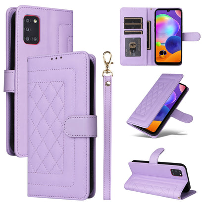 Samsung Galaxy A31 EU Version Diamond Lattice Leather Flip Phone Case - Durable and Convenient Holder with Precision Cutouts