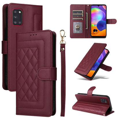 Samsung Galaxy A31 EU Version Diamond Lattice Leather Flip Phone Case - Durable and Convenient Holder with Precision Cutouts