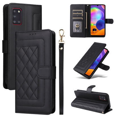 Samsung Galaxy A31 EU Version Diamond Lattice Leather Flip Phone Case - Durable and Convenient Holder with Precision Cutouts