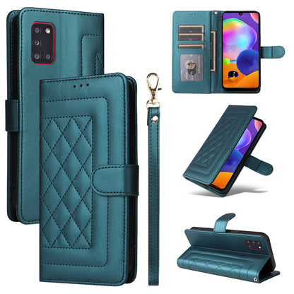 Samsung Galaxy A31 EU Version Diamond Lattice Leather Flip Phone Case - Durable and Convenient Holder with Precision Cutouts