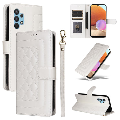 Samsung Galaxy A32 4G Diamond Lattice Leather Flip Phone Case - Durable and Convenient Holder with Precision Cutouts