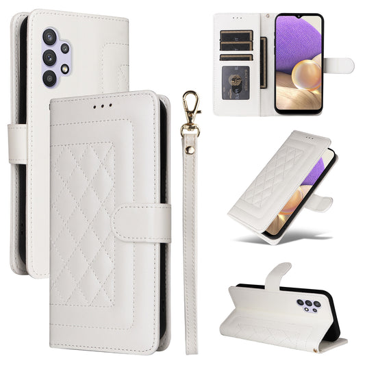 Samsung Galaxy A32 5G Diamond Lattice Leather Flip Phone Case - Durable and Convenient Holder with Precision Cutouts