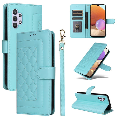 Samsung Galaxy A32 5G Diamond Lattice Leather Flip Phone Case - Durable and Convenient Holder with Precision Cutouts