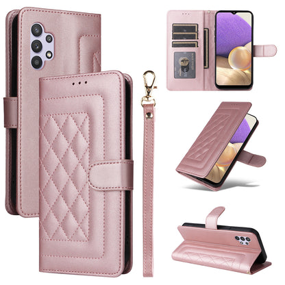 Samsung Galaxy A32 5G Diamond Lattice Leather Flip Phone Case - Durable and Convenient Holder with Precision Cutouts