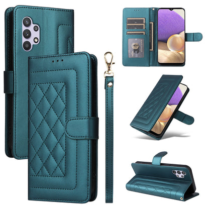 Samsung Galaxy A32 5G Diamond Lattice Leather Flip Phone Case - Durable and Convenient Holder with Precision Cutouts