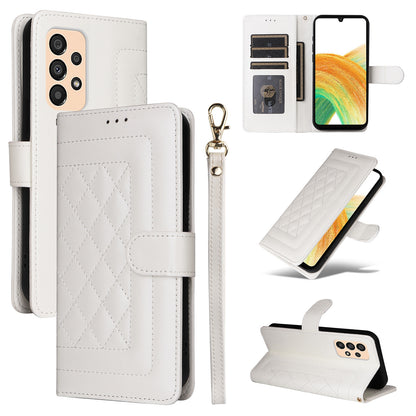 Samsung Galaxy A33 5G Diamond Lattice Leather Flip Phone Case - Durable and Convenient Holder with Precision Cutouts