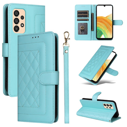 Samsung Galaxy A33 5G Diamond Lattice Leather Flip Phone Case - Durable and Convenient Holder with Precision Cutouts