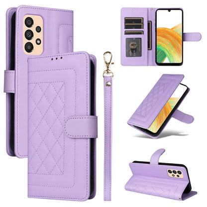 Samsung Galaxy A33 5G Diamond Lattice Leather Flip Phone Case - Durable and Convenient Holder with Precision Cutouts