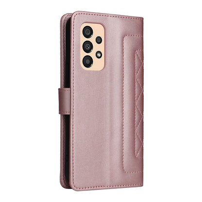 Samsung Galaxy A33 5G Diamond Lattice Leather Flip Phone Case - Durable and Convenient Holder with Precision Cutouts