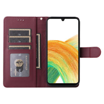Samsung Galaxy A33 5G Diamond Lattice Leather Flip Phone Case - Durable and Convenient Holder with Precision Cutouts