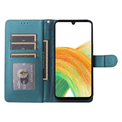 Samsung Galaxy A33 5G Diamond Lattice Leather Flip Phone Case - Durable and Convenient Holder with Precision Cutouts