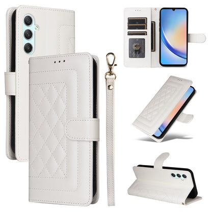 Samsung Galaxy A34 5G Diamond Lattice Leather Flip Phone Case - Durable and Convenient Holder with Precision Cutouts