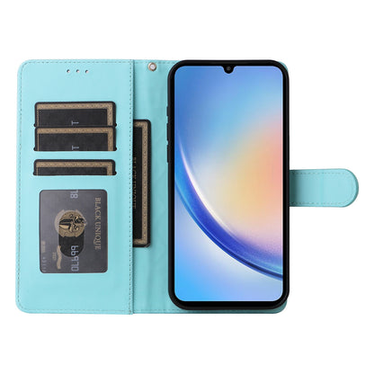 Samsung Galaxy A34 5G Diamond Lattice Leather Flip Phone Case - Durable and Convenient Holder with Precision Cutouts