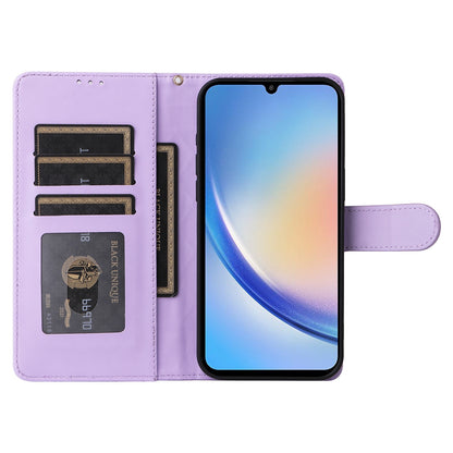 Samsung Galaxy A34 5G Diamond Lattice Leather Flip Phone Case - Durable and Convenient Holder with Precision Cutouts